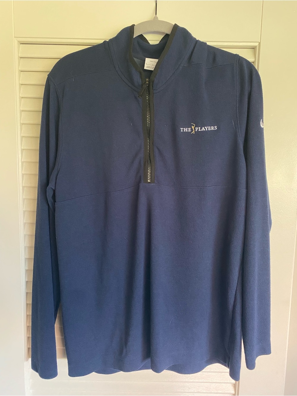 Nike Men's Navy Quarter-Zip Pullover with The Players Logo